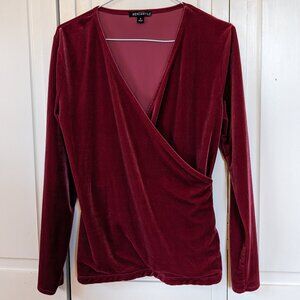 JCrew Mercantile Velvet Wrap Top